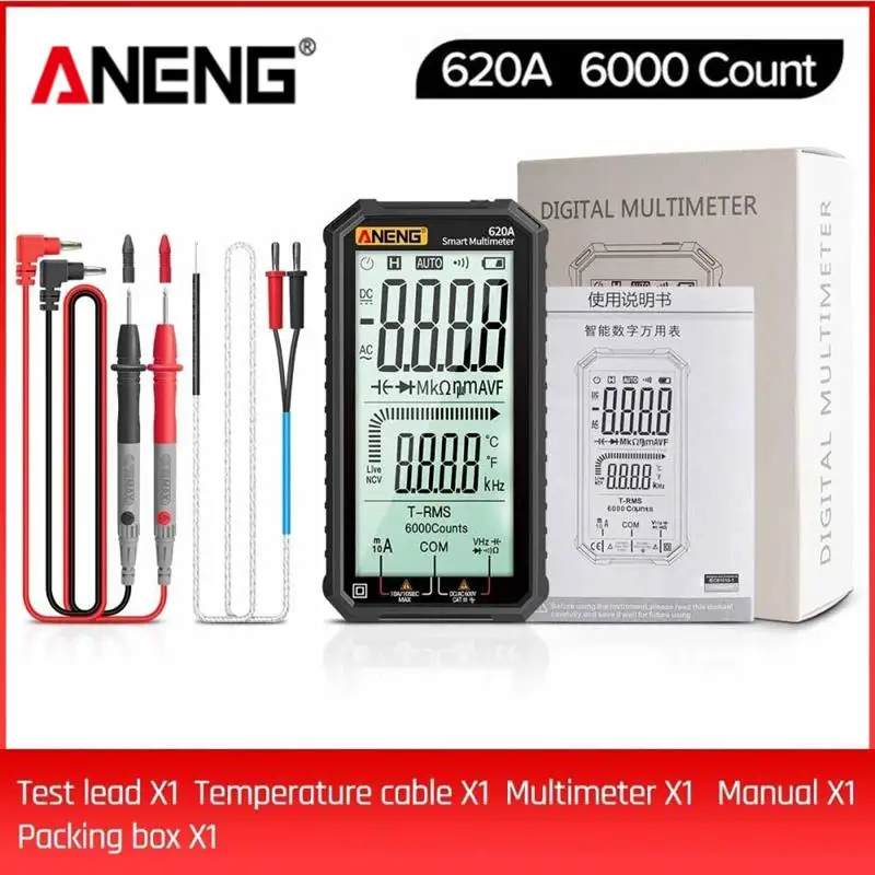 

ANENG620A 4.7 Inch Digital Multimeter Large LCD Display Screen Auto Ranging Multi Tester Frequency Capacitance Temperature Tests