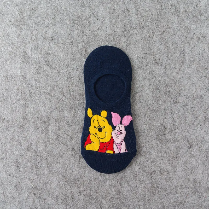 1 Women Cartoon Animal Mickey socks cute Kawaii ankle Donald Duck Socks invisible Silicone slip Socks girl Cotton boat sock - Color: 1