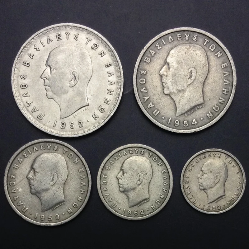 

Greece Set 5 Coins Original True Real Genuine Coin European Collectible Gift UNC