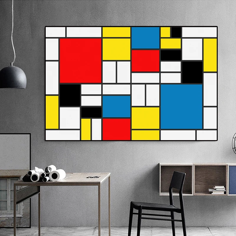 RELIABLI абстрактное искусство холст живопись Современные принты плакат от Piet Mondrian настенные картины для декора гостиной Куадрос без рамы