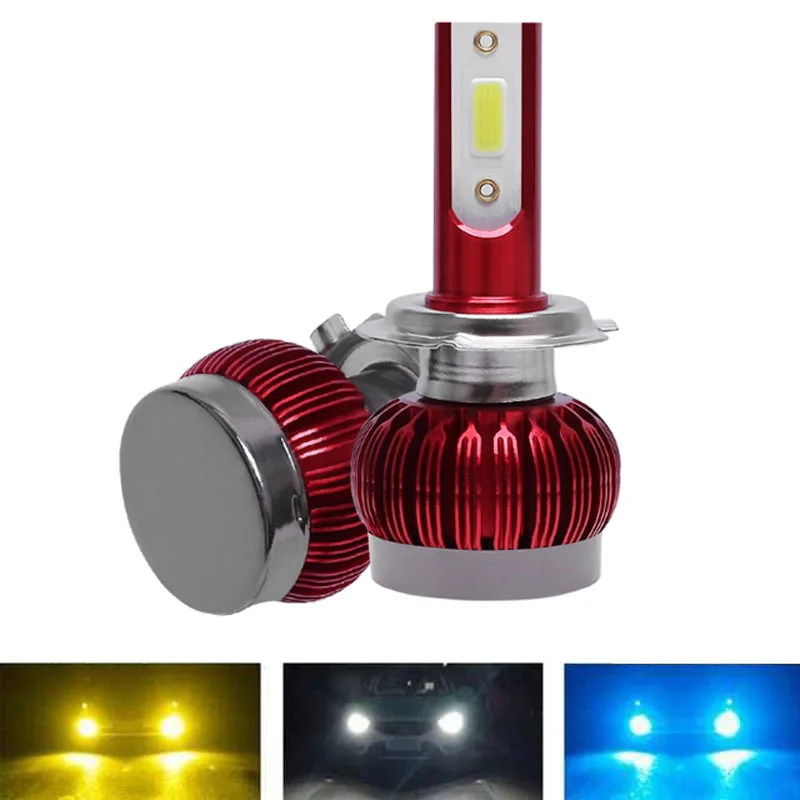 2 шт. 72 Вт H4 Hi/Lo Mini LED H1 H7 H11 9005 9006 Автомобильная фара Лампа 12 В COB Авто конверсионный