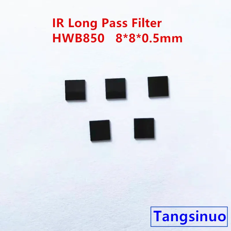 

5pcs HWB850 RG850 8*8*0.5mm 850nm IR Infrared Long Pass Filter Visible Light Absorbing Glass