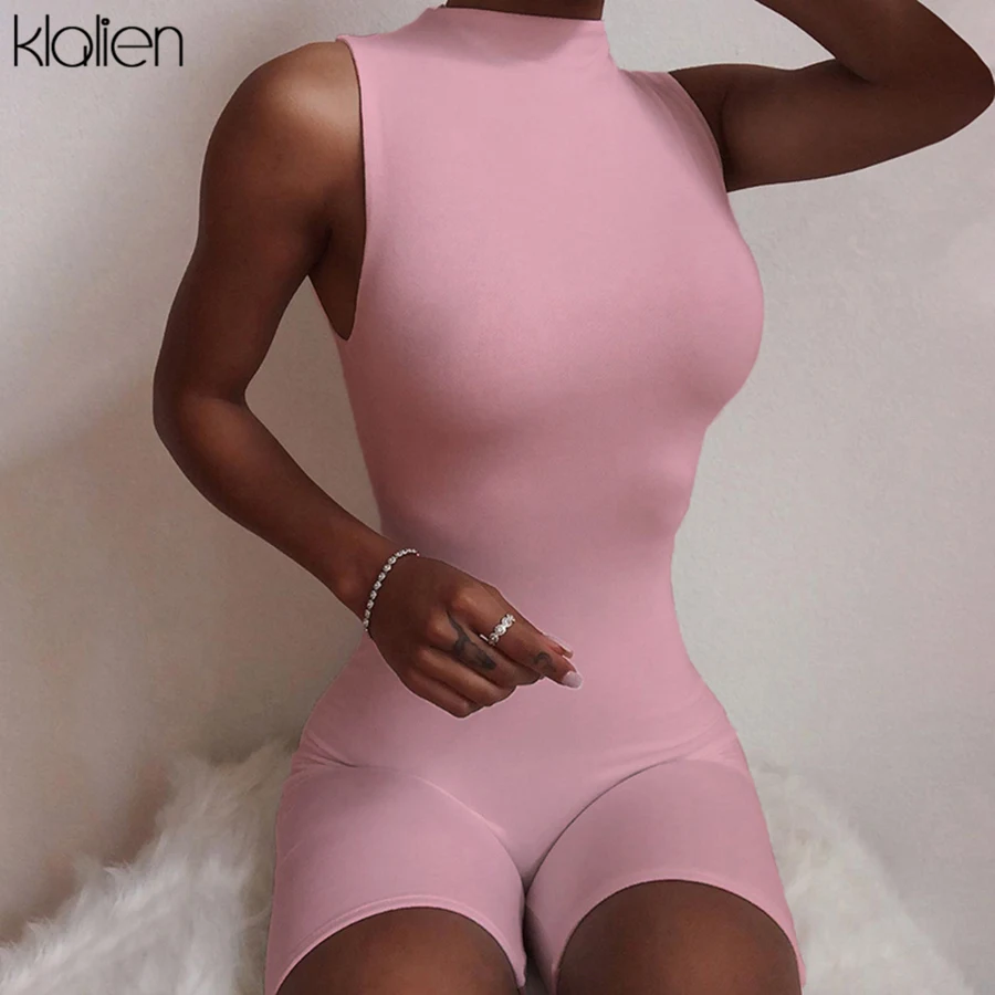 Женский спортивный комбинезон KLALIEN эластичный Облегающий на молнии без рукавов