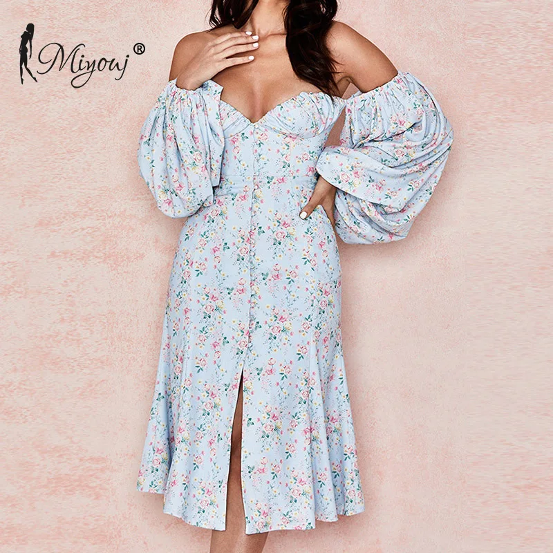 Платье с цветочным принтом Miyouj модное осеннее уличное платье