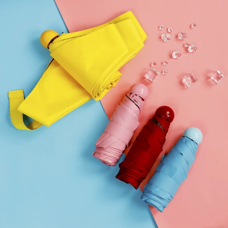 Мини капсульный Карманный Зонт для девочек водонепроницаемый портативный с