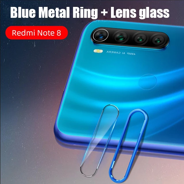 Blue Ring glass Защитное стекло для объектива для Xiao mi Red mi Note 8 7 Pro mi A3 9T SE защитное металлическое стекло для камеры чехол-кольцо на красную mi Note 8 Pro крышка - Цвет: Blue Ring glass
