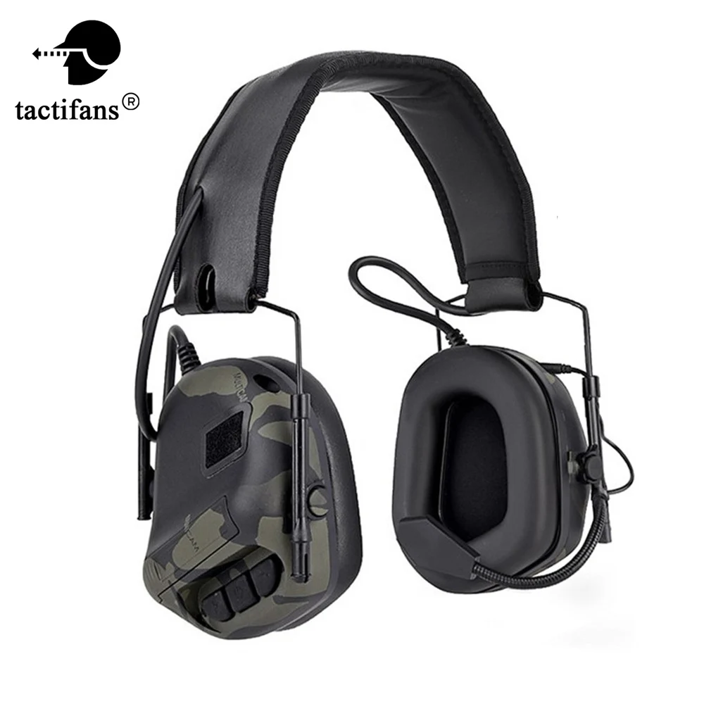 Tactical Headset Military Electronic Noise Reduction Head-mounted 52~64cm Head Phone With PTT For Airsoft Hunting Call Equipment