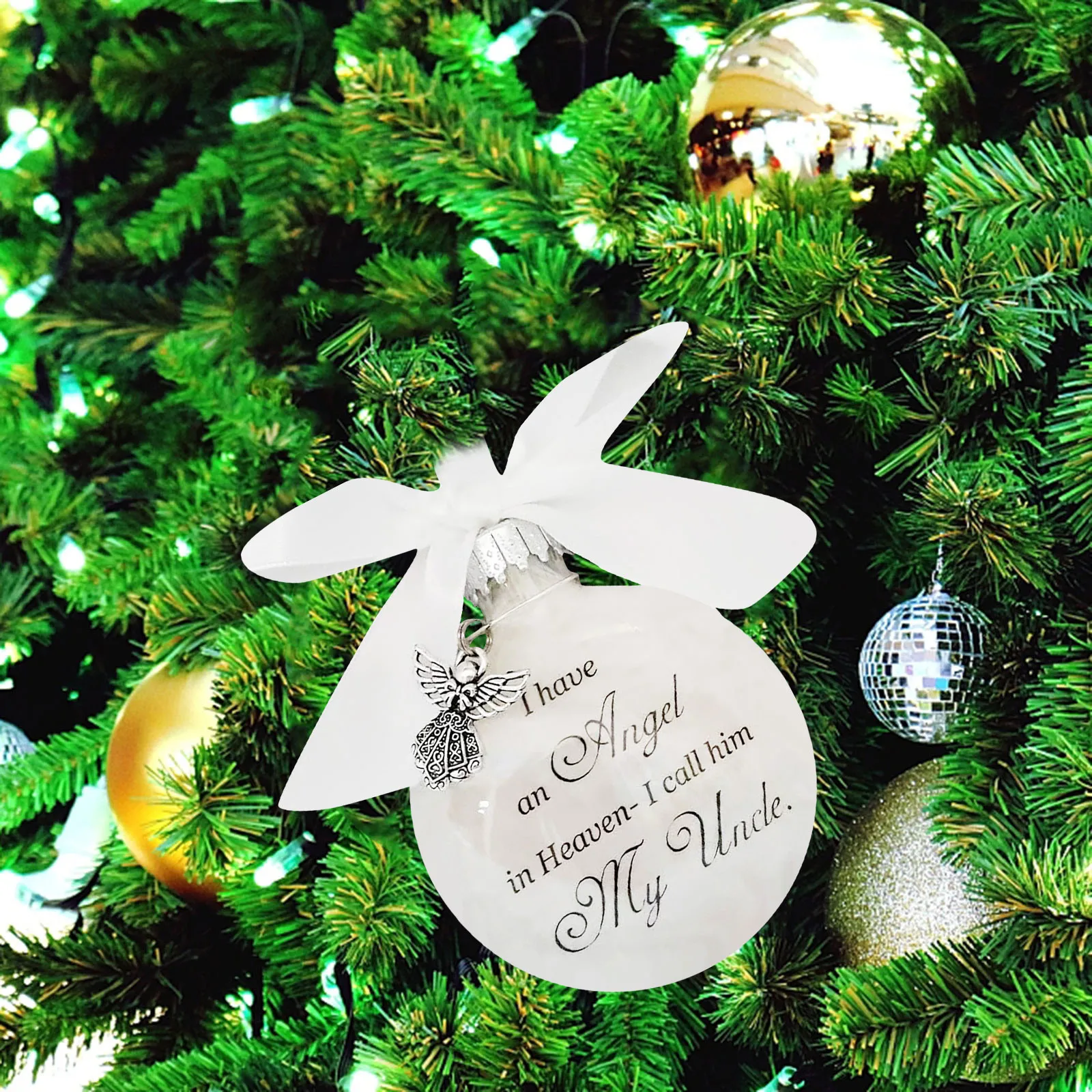 

Feather Ball Angel In Memorial Ornament Hanging Sign Commemorative Decorations Valentine's Day Holiday Romantic Gifts FN60