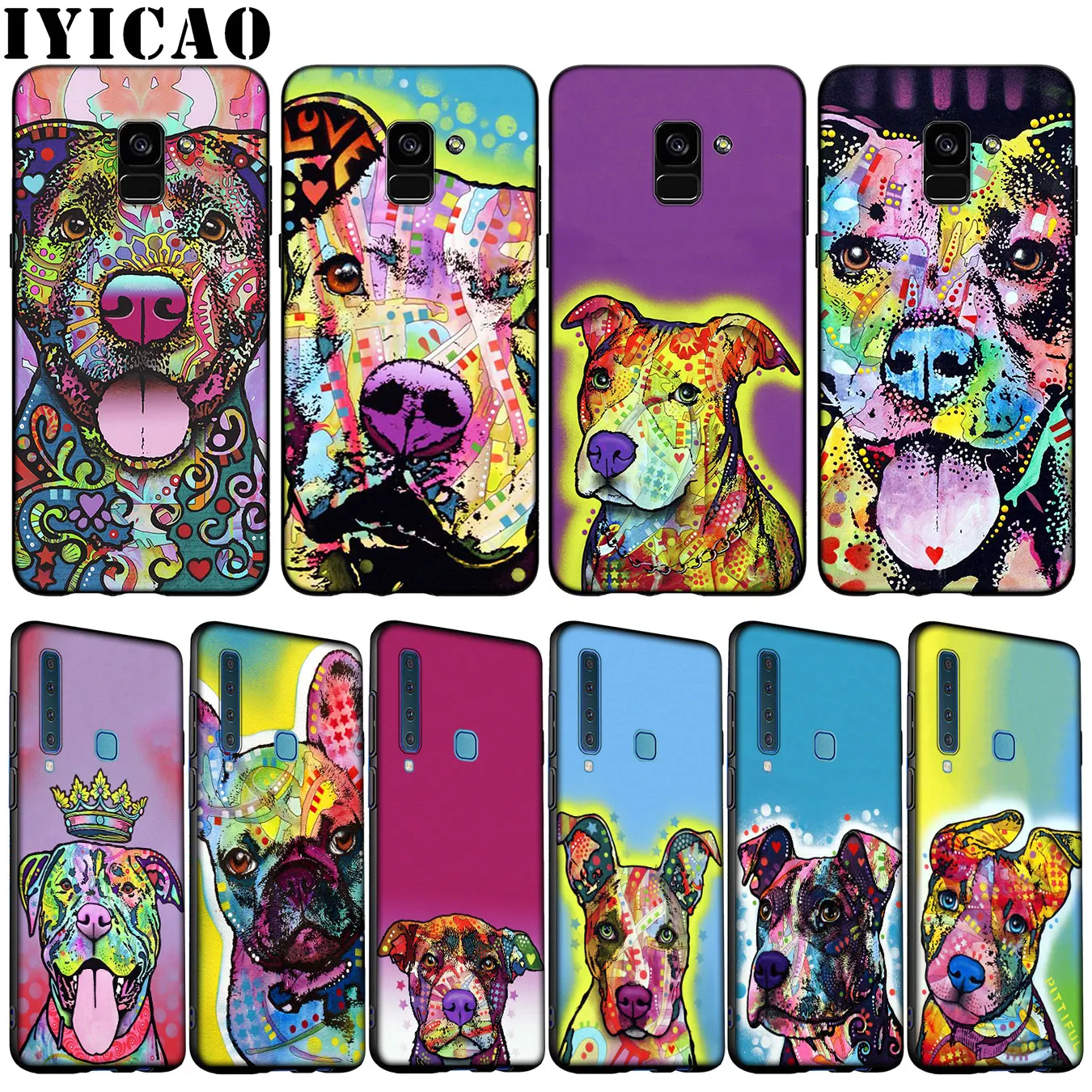 Милый мягкий силиконовый чехол с изображением щенков питбуля для Samsung Galaxy A6 A7 A8 A9