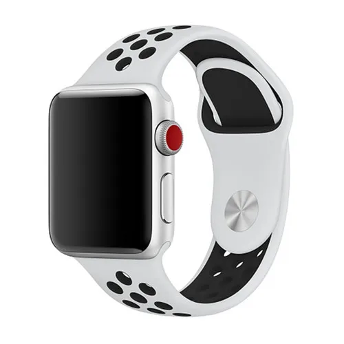 Ремешок для apple watch band 44 мм 40 мм correa apple watch 4 3 band 42 мм/38 мм iwatch спортивный силиконовый ремешок-браслет аксессуары для часов - Цвет ремешка: white black 21