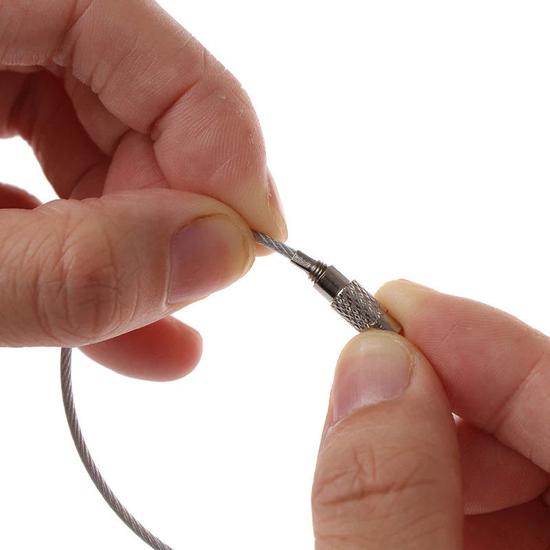 Горячее предложение 5 шт. Брелоки для ключей из нержавеющей стали брелок с тросом