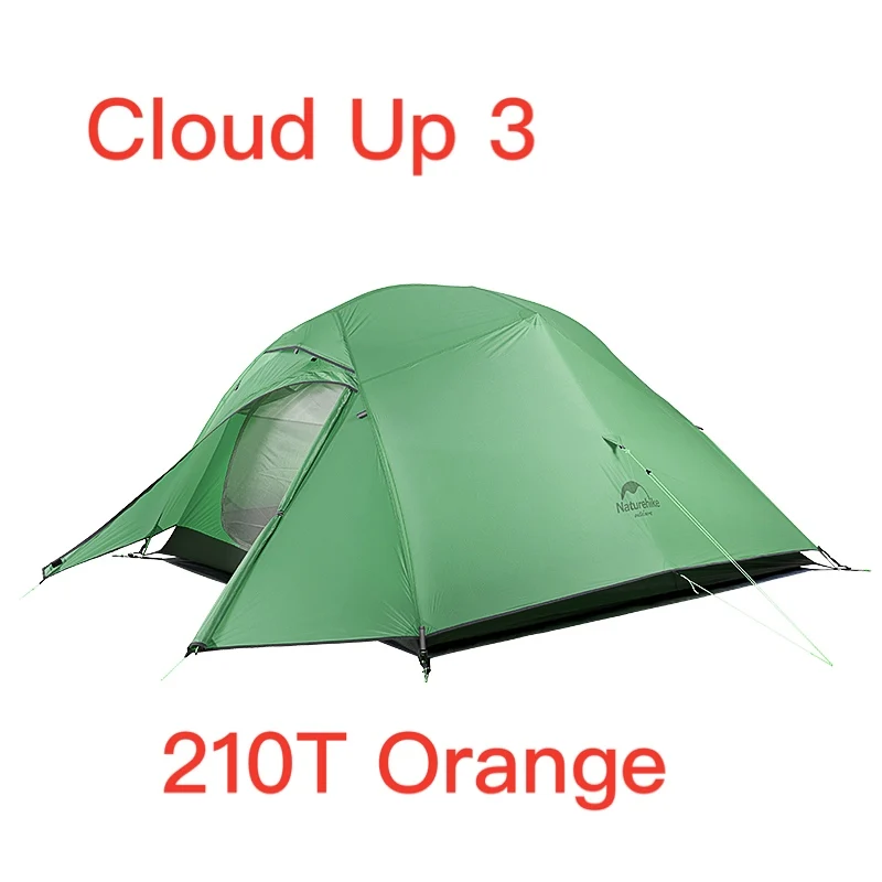 CloudUp3 210T Green Naturehike модернизированная серия Cloud Up Сверхлегкая походная палатка Водонепроницаемая походная палатка 20D нейлоновая палатка с бесплатным ковриком - Цвет: CloudUp3 210T Green