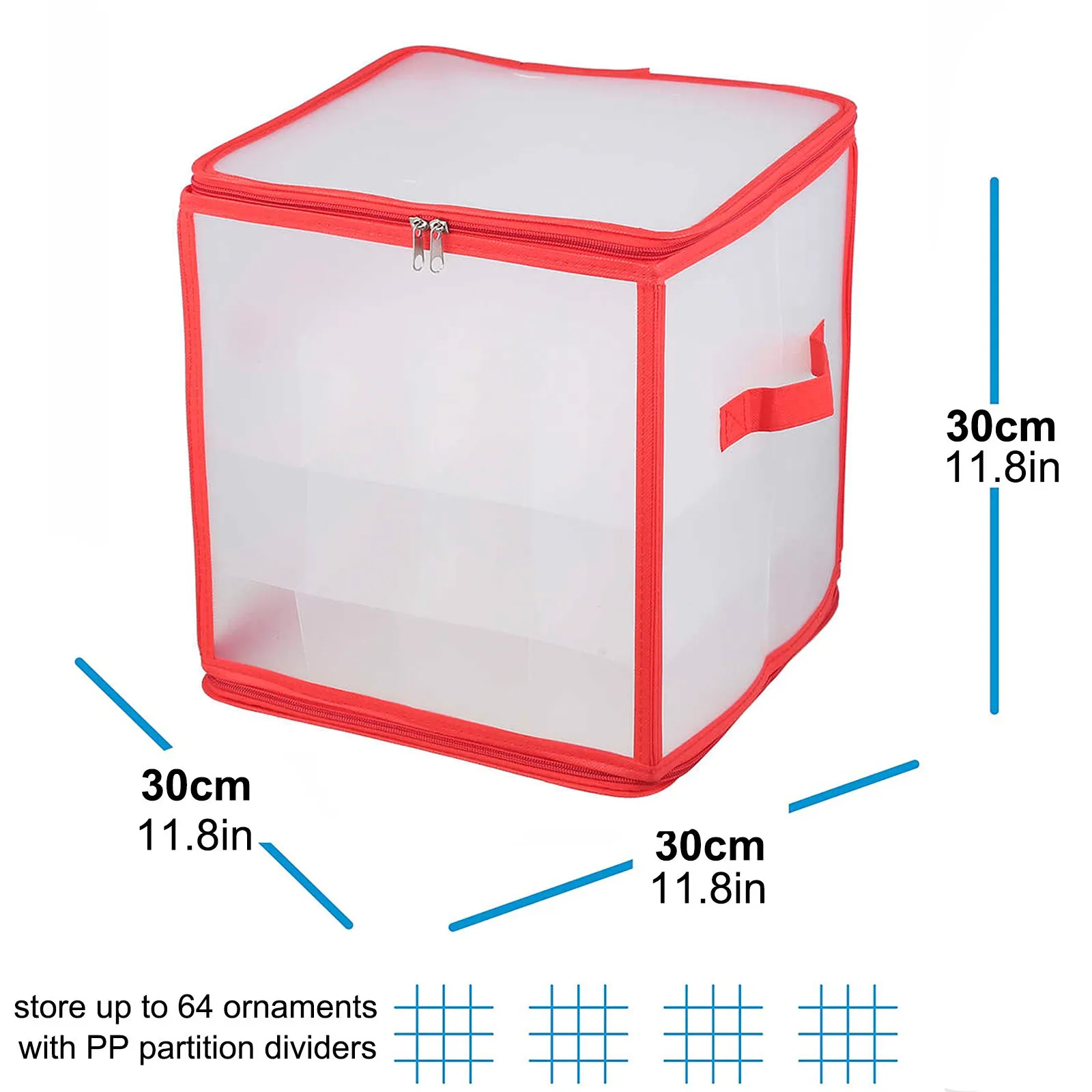 

Christmas Tree 64 Baubles Storage Box Ornament Xmas Tree Bag Decoration Box Organizer Baubles Decor Bag Bauble Storage Divider