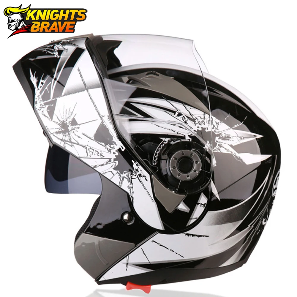 JIEKAI Casco Moto Flip Up Motorcycle Helmet Dual Lens Men Motocross Moto Helmet Motobiker Racing Helmet Capacete De Moto