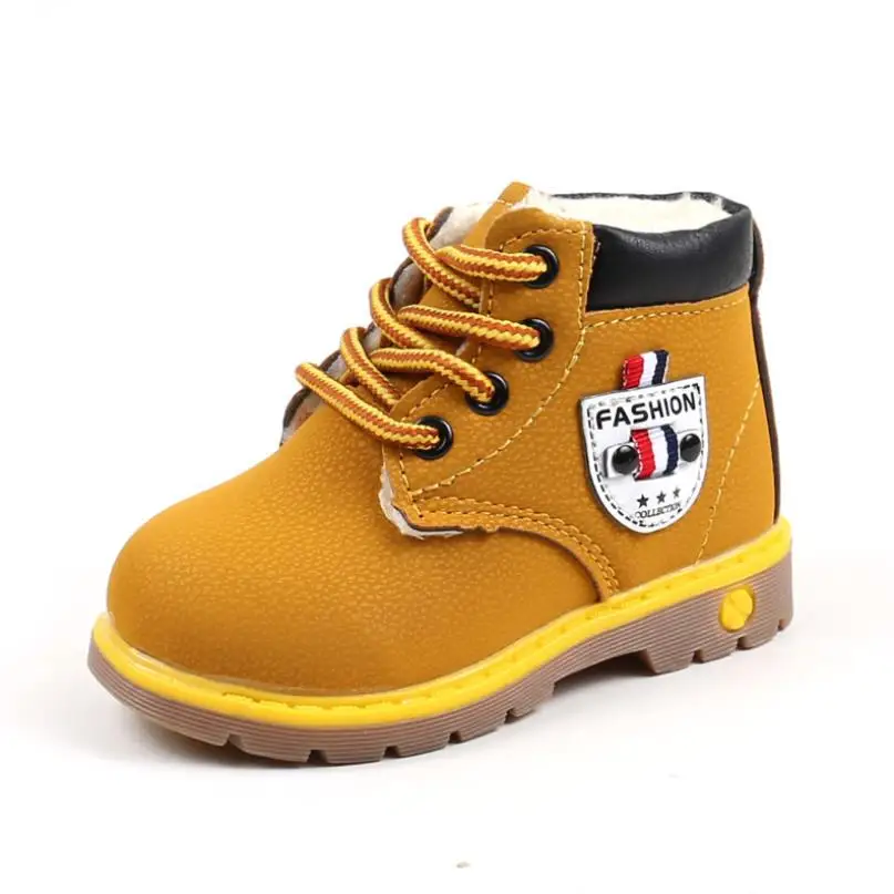 Зимние детские ботинки для девочек обувь теплые плюшевые с мягкой подошвой