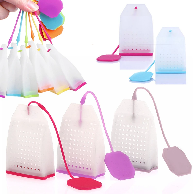 

Tea Bag Style Silicone Tea Strainer Herbal Spice Infuser Filter Diffuser Kitchen Coffee Tea Tools Teabags String Loose Teafilter