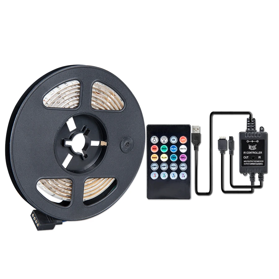 LED RGB Strip light Tape 5050 DC5V USB Cable 1M 2M 3M DIY HDTV TV Background Bias lighting PC Screen Decoration lamp | Лампы и