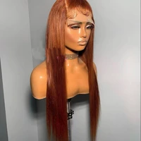 preplucked ginger orange color silky straight wigs lace front wigs for black women synthetic wig with baby hair daily wear wigs