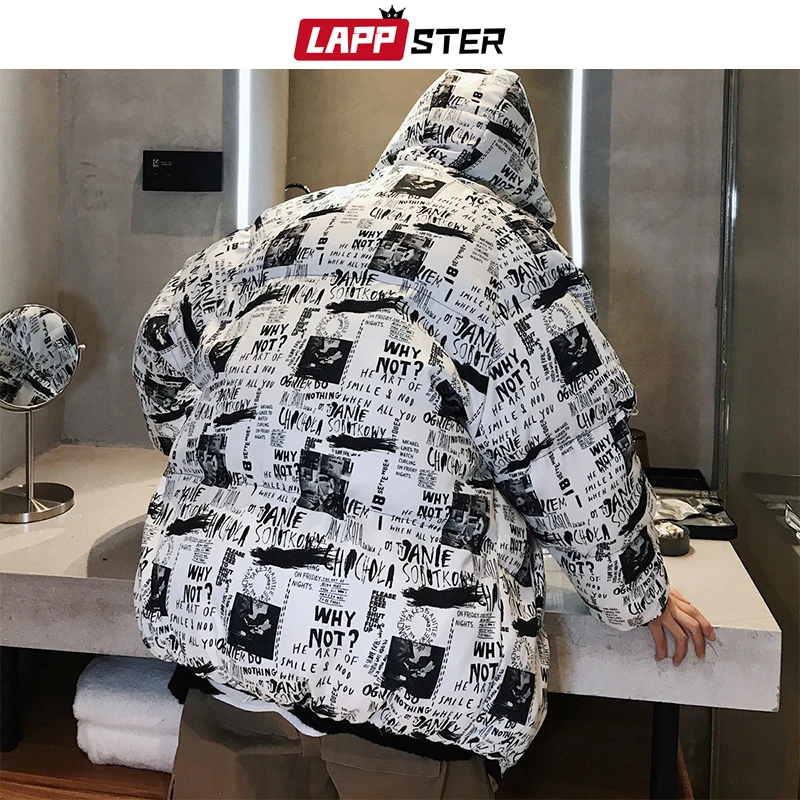 LAPPSTER, зимняя мужская куртка, Японская уличная одежда, зимняя парка, Корейская мужская куртка с капюшоном, Мужская хип-хоп Толстая дутая куртка