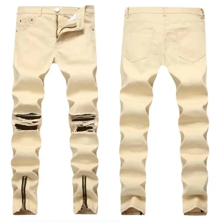 Jeans Men Patchwork Jeans Straight Leg Skinny Jeans Men Punk Pants Male Streetwear Denim Pants Mens Clothing