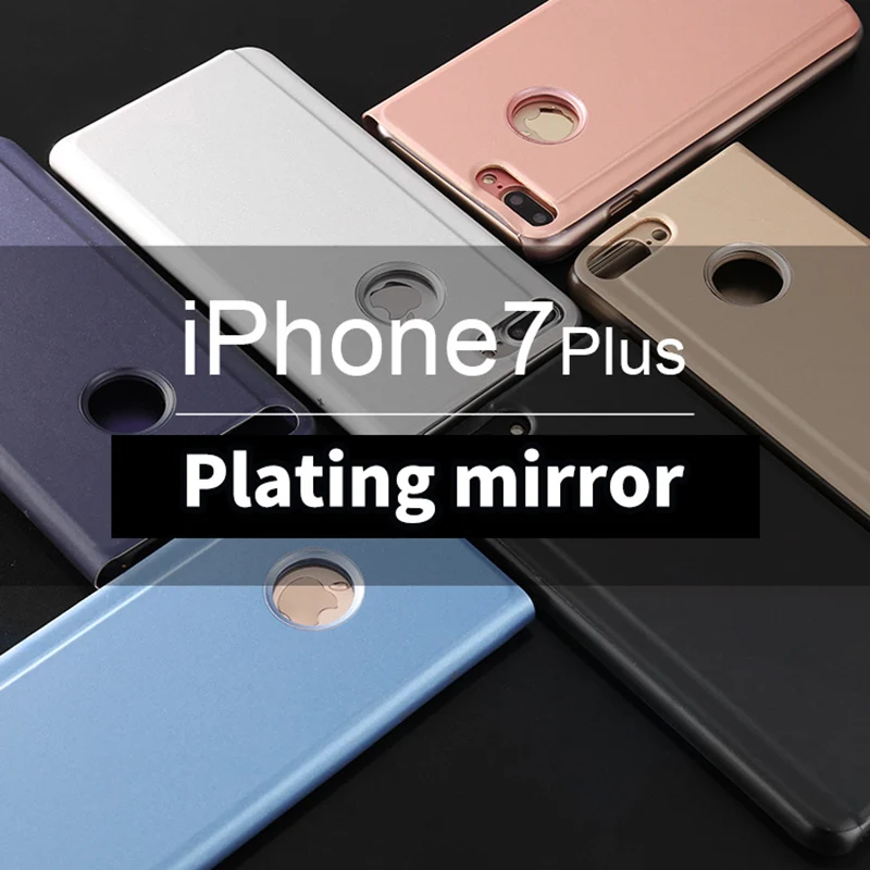 Зеркальный флип-чехол с покрытием для iphone 11Pro Max XR X 8 7 6 6s Plus, тонкий прозрачный чехол с окошком для samsung Galaxy S8 S7 S6 A7 A5
