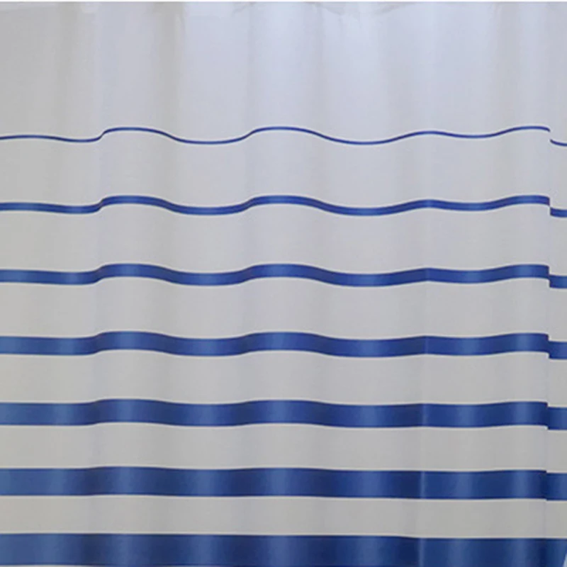 

Shower Curtains Plastic White Striped Bath Screen For Home Hotel Bathroom Waterproof Mold Proof Curtain With Hooks