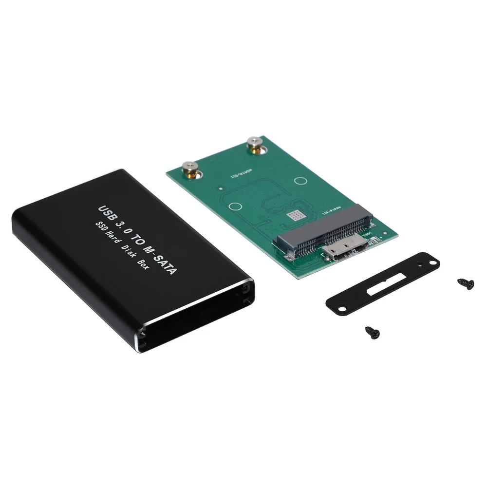 Мини-чехол для жесткого диска SSD USB 3 0-адаптер mSATA корпус внешнего из алюминиевого