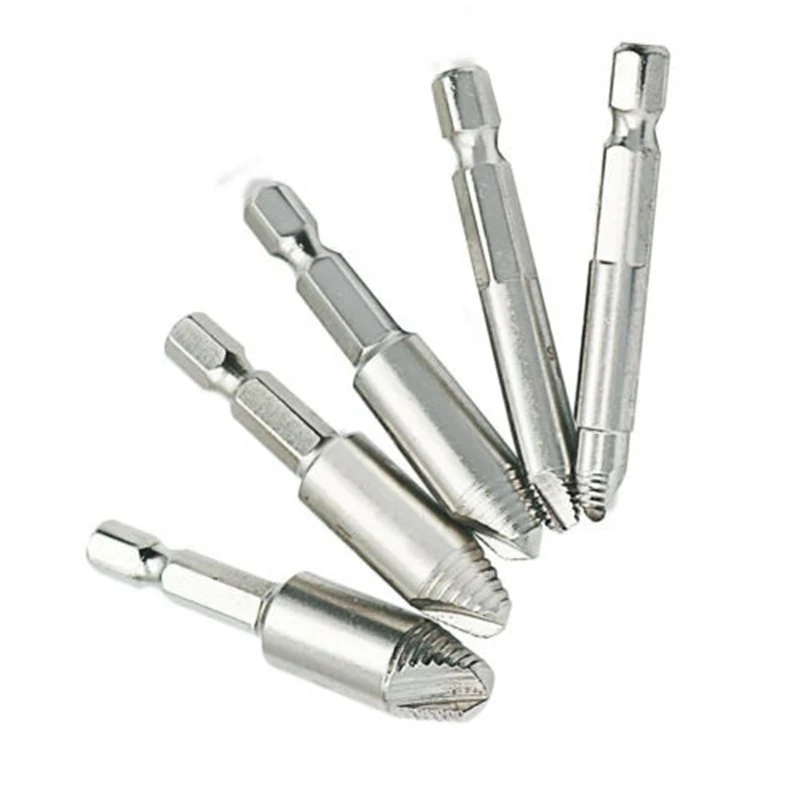 

5pcs Screw Extractor Drill Bits Guide For Broken Damaged Bolt Remover Speed Out