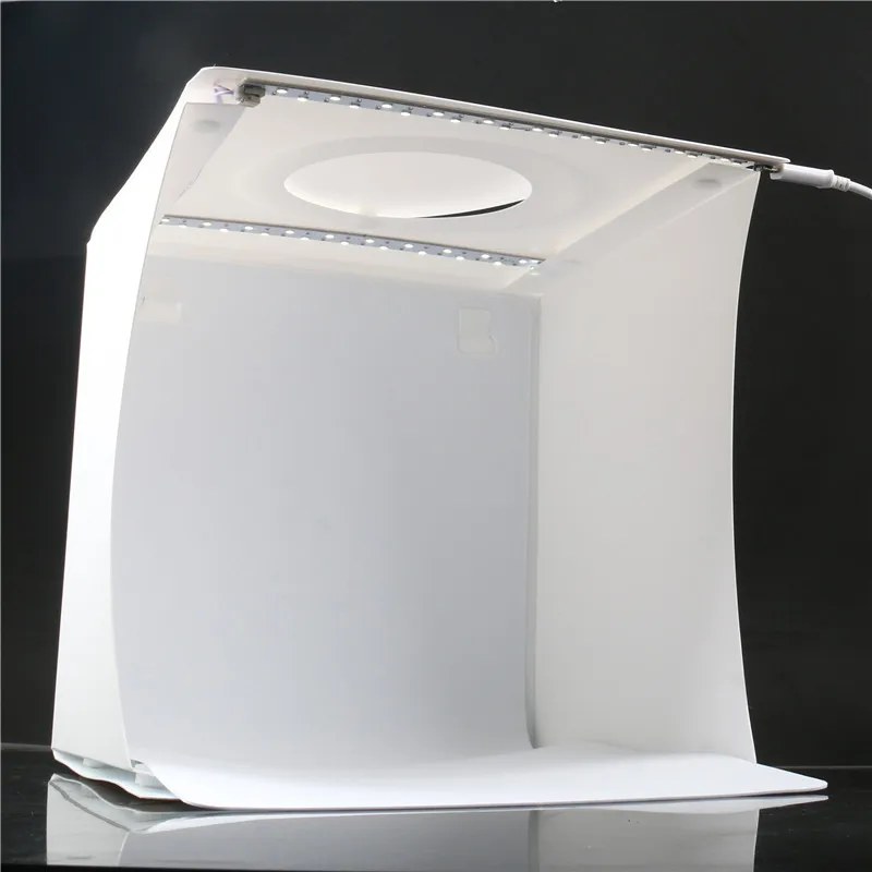 Portable Folding Lightbox Photography Studio Softbox 2 Panel LED Light Soft Box Tent Kit With 6-color background for DSLR Camera |