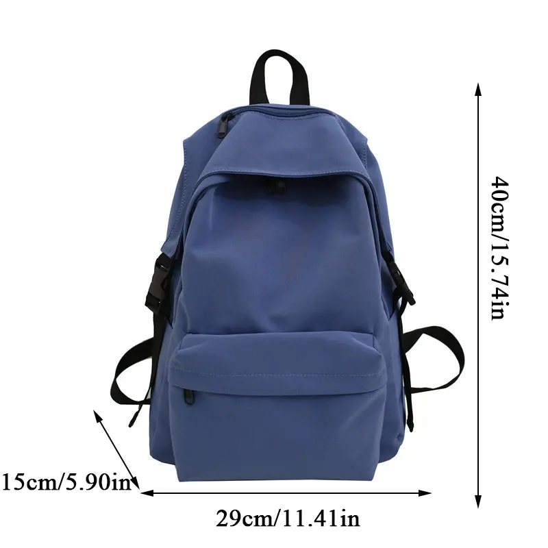 

2020 Harajuku School Bag Handbag Nylon Waterproof Travel Backpack Students Bags Double Large Capacity Solid Color Shoulder Bag
