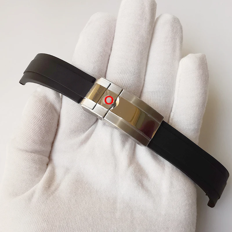 

20mm Width Rubber Watch Strap for Rolex Oyster Perpetual Yacht-Master Wrist Watch Bands