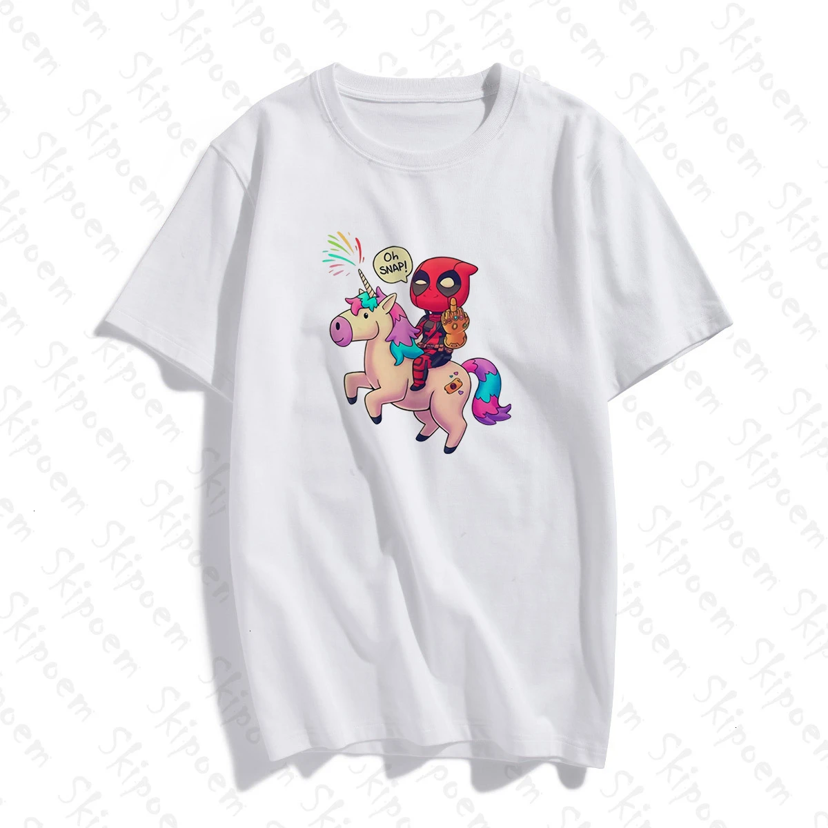 Дэдпул езда Единорог Футболка для женщин Панк Винтаж Kawaii Harajuku эстетическое