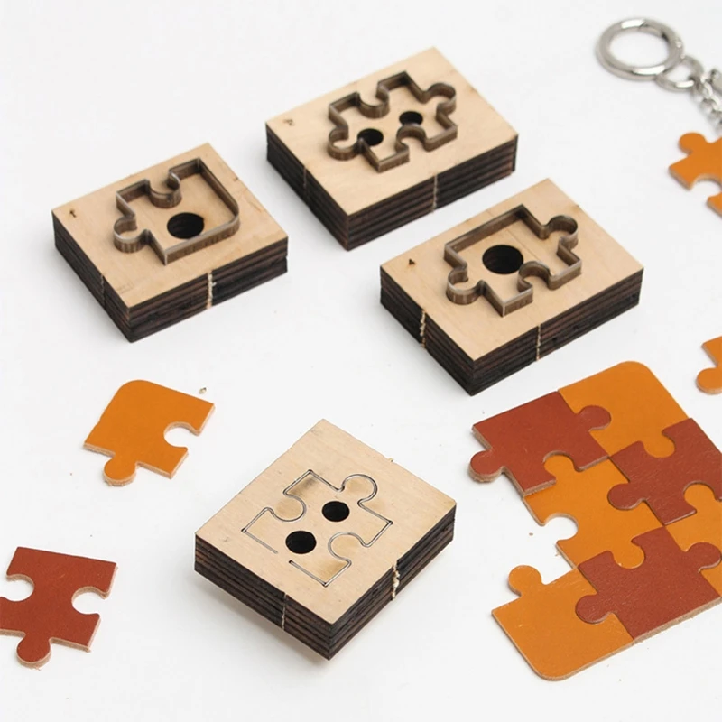 

4Pcs Puzzle Wooden Die Cutting Leather Mold Puzzle Cutting Mold Leather Crafts