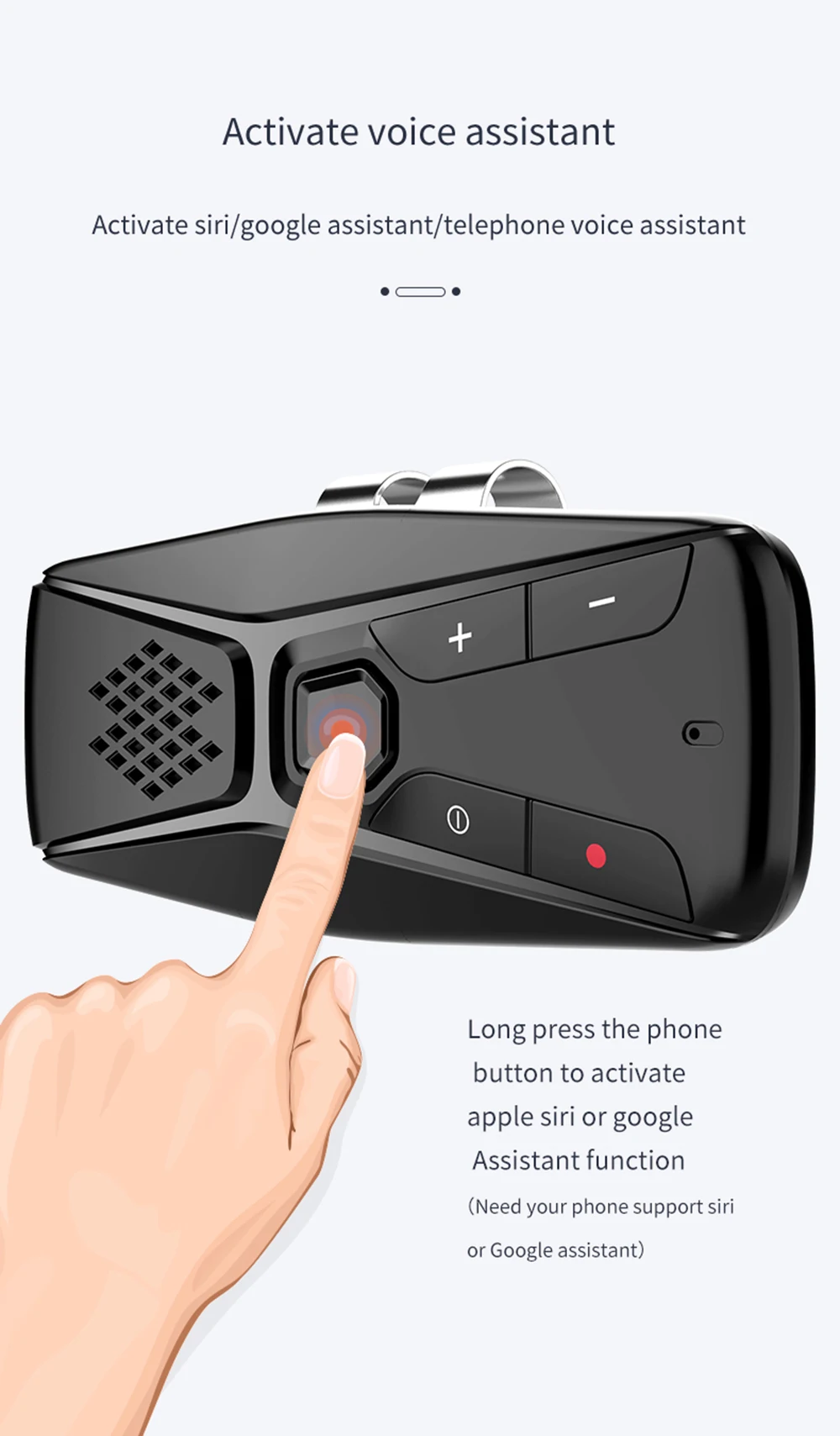 VR робот Bluetooth 5,0 автомобильный комплект MP3 музыкальный плеер многоточечный динамик телефон солнцезащитный козырек беспроводной громкой связи с Siri Google assistant