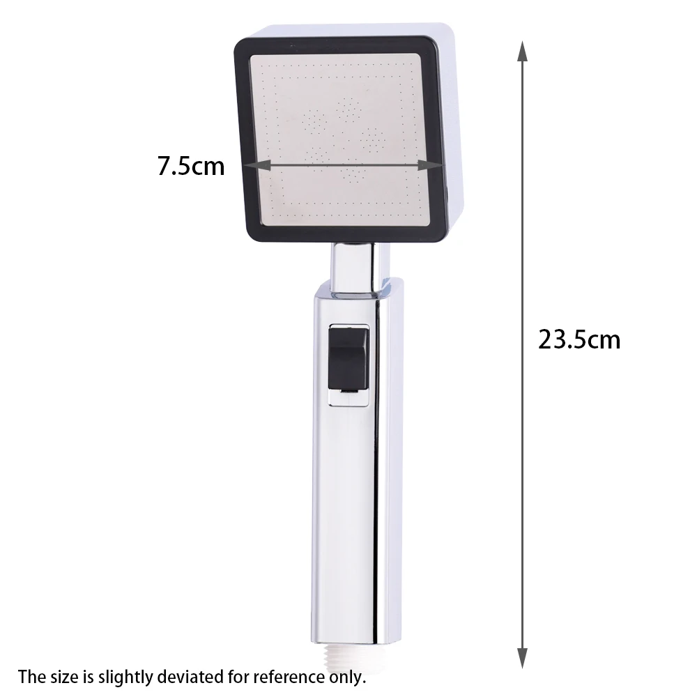 

Detachable Square High Pressure White/Chrome Spa Eco Friendly Shampoo Bathroom Handhold Shower Head With Stop Button