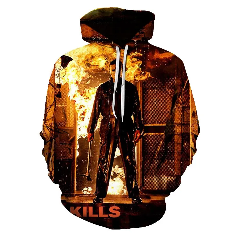 

Man New Halloween Horror Movie Sweatshirts Halloween Kills Cospaly Loose Streetwear Top Autumn Spring Pullover Hoody Men Clothes