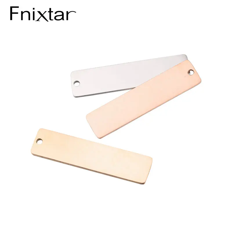 

Fnixtar 20Pcs Custom Strip Charms Mirror Polish Stainless Steel Blank Bar Charms DIY Making Necklace Earring Keychain Jewelry