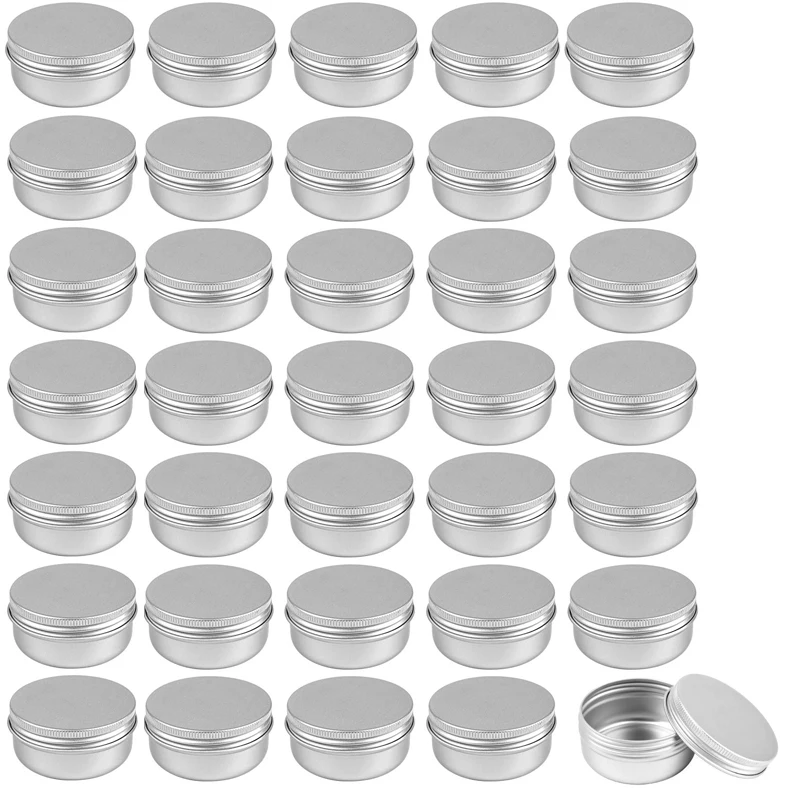 20шт 5г 10г 15г 20г 30г 50г Пустые серебристые алюминиевые банки с крышкой на винте для свечей и специй.