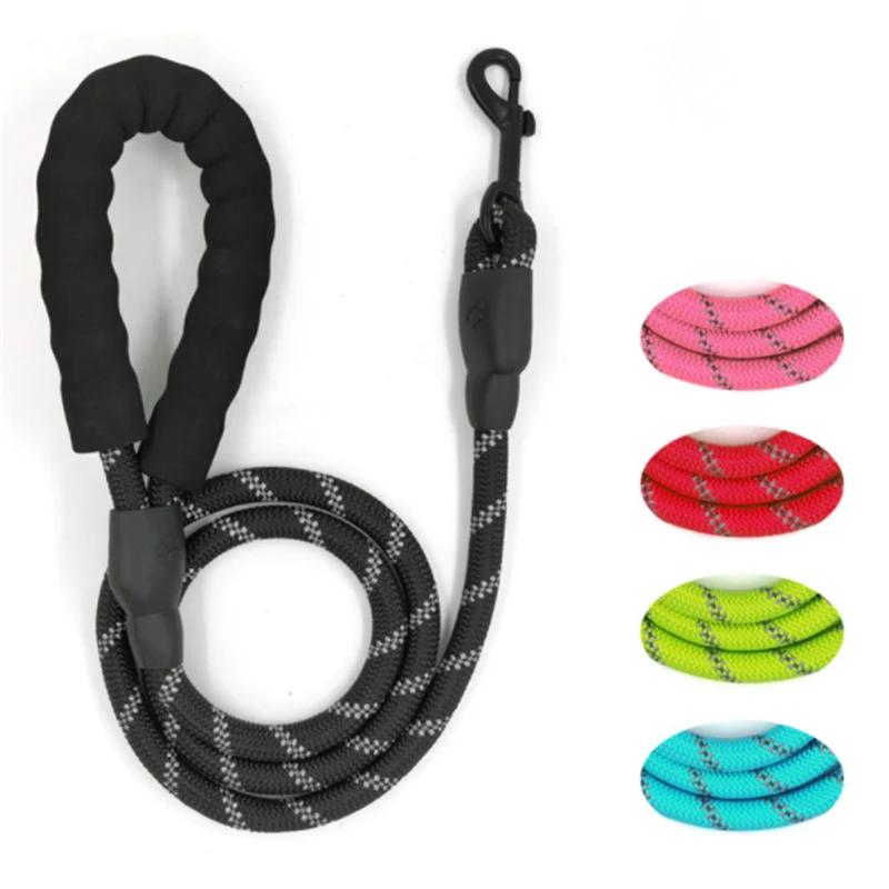 

1.2/1.5/1.6M Long Reflective Dog Leash Durable Walking Dog Collar Comfortable Padded Handle Heavy Duty Training Nylon Dog Leash