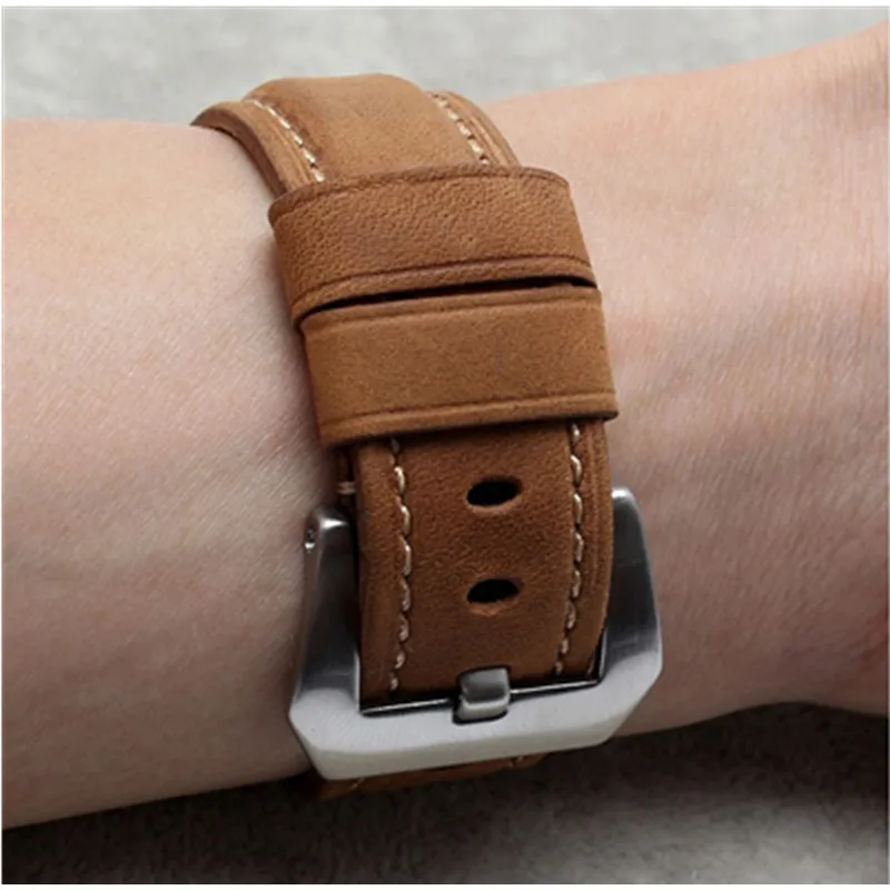 Кожаный ремешок для Suunto Core band Crazy Horse с застежкой PVD + адаптером|strap back|strap heart rate
