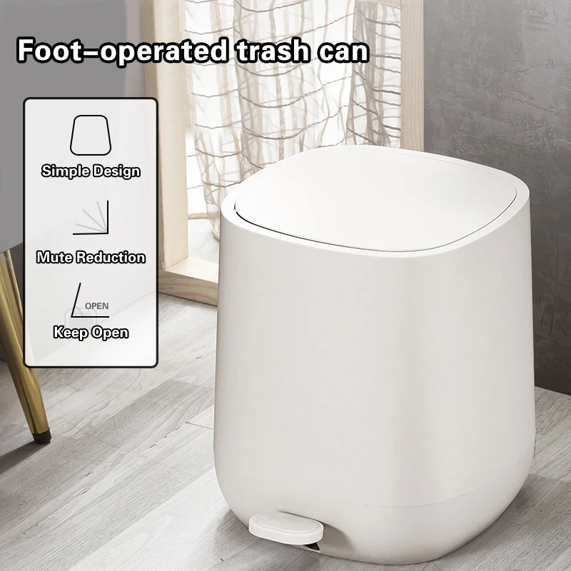 

Nordic Simple Trash Can Household Living Room Bathroom Garbage Storage Bin Kitchen Waste Holder