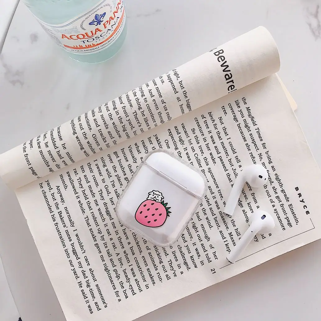 A12 Чехол для Apple AirPods с рисунком из мультфильма, прозрачный жесткий защитный чехол, беспроводной чехол для наушников, милый чехол для Airpods 2, прозрачный чехол, fundas - Цвет: A12