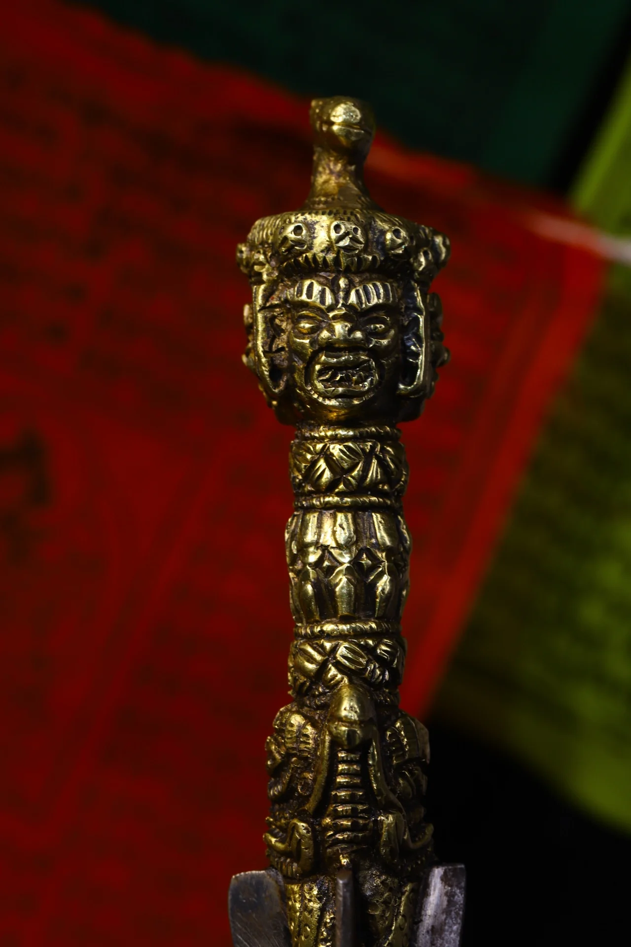 8 &quotКоллекция тибетского храма старая бронза киноварь Хаягriva Махакала череп