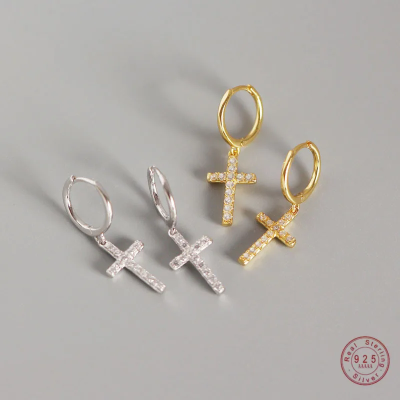 Женские серьги гвоздики с ПАВЕ простые из стерлингового серебра 925 пробы в виде