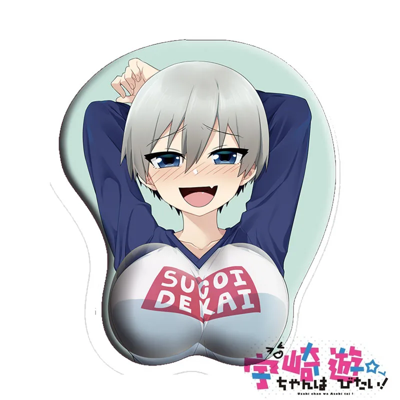 Коврик для мышки с аниме Uzaki-Chan хочет развеситься! Uzaki Hana косплей 3D грудь гелевый