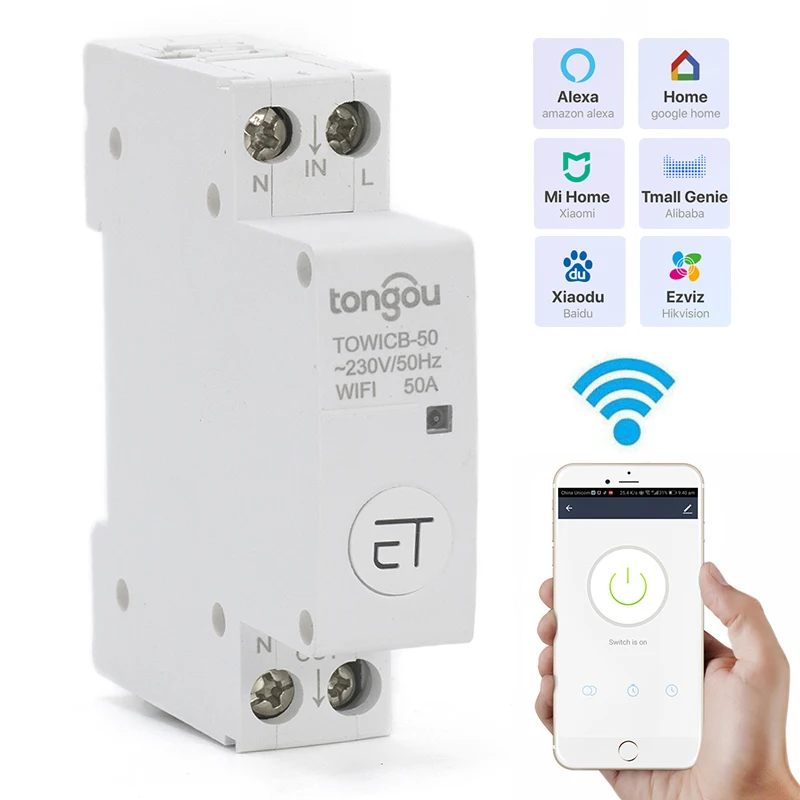 

Newest Smart WiFi Circuit Breaker Remote Voice Control EWeLink APP Main Switch Din Rail Work With Alexa Google Home Dropship