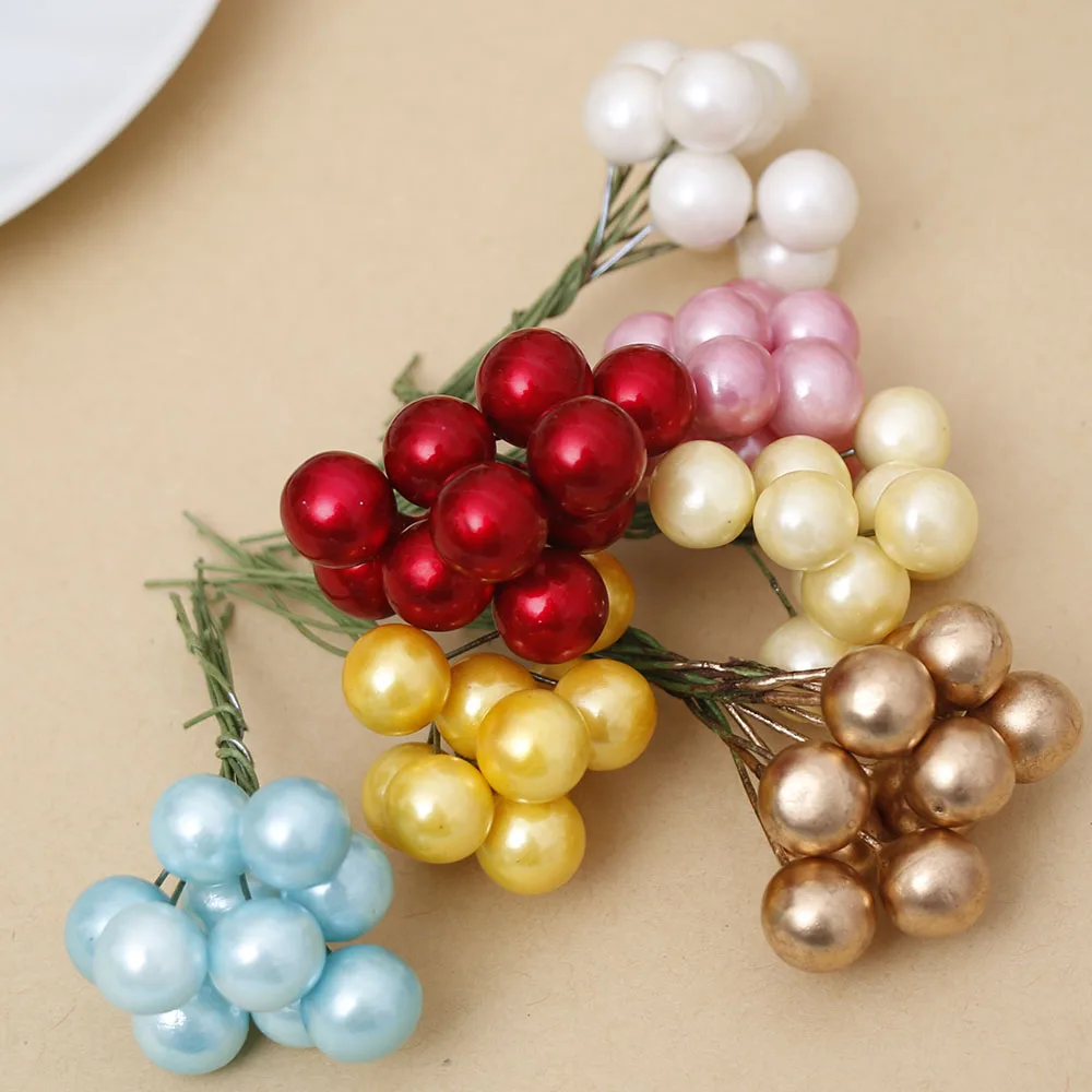 10 шт мини пластиковый малый Ягоды Искусственные цветы тычинки вишня