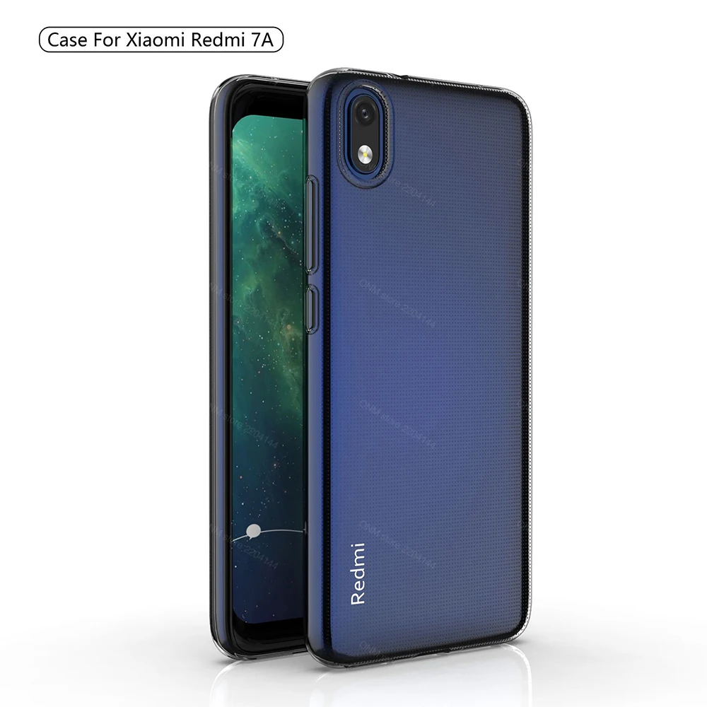 Чехол для Xiaomi Redmi 7A прозрачный силиконовый бампер мягкий чехол прозрачная задняя