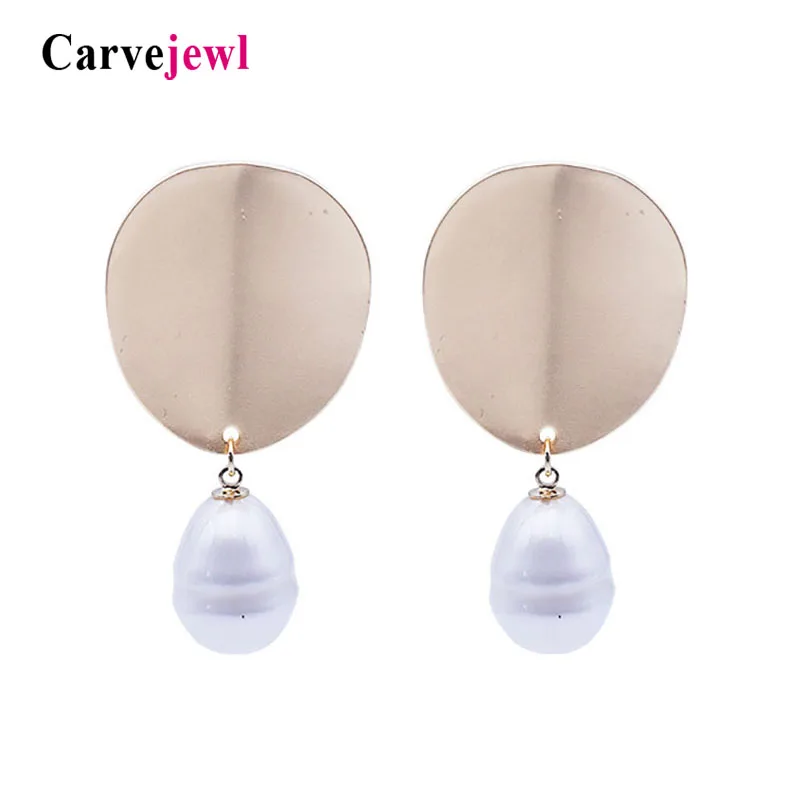 

Carvejewl Drop Dangle Earrings leaf twisted pearl earrings for women jewelry girl gift new fashion Korean earrings spring style