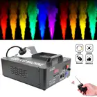 Светодиодная противотуманная машина, 1500 Вт вверхвниз распылитель дыма машина с RGB светодиодный ными фонарями, DMX512 + беспроводной пульт дистанционного управления сценический бар DJ Fogger